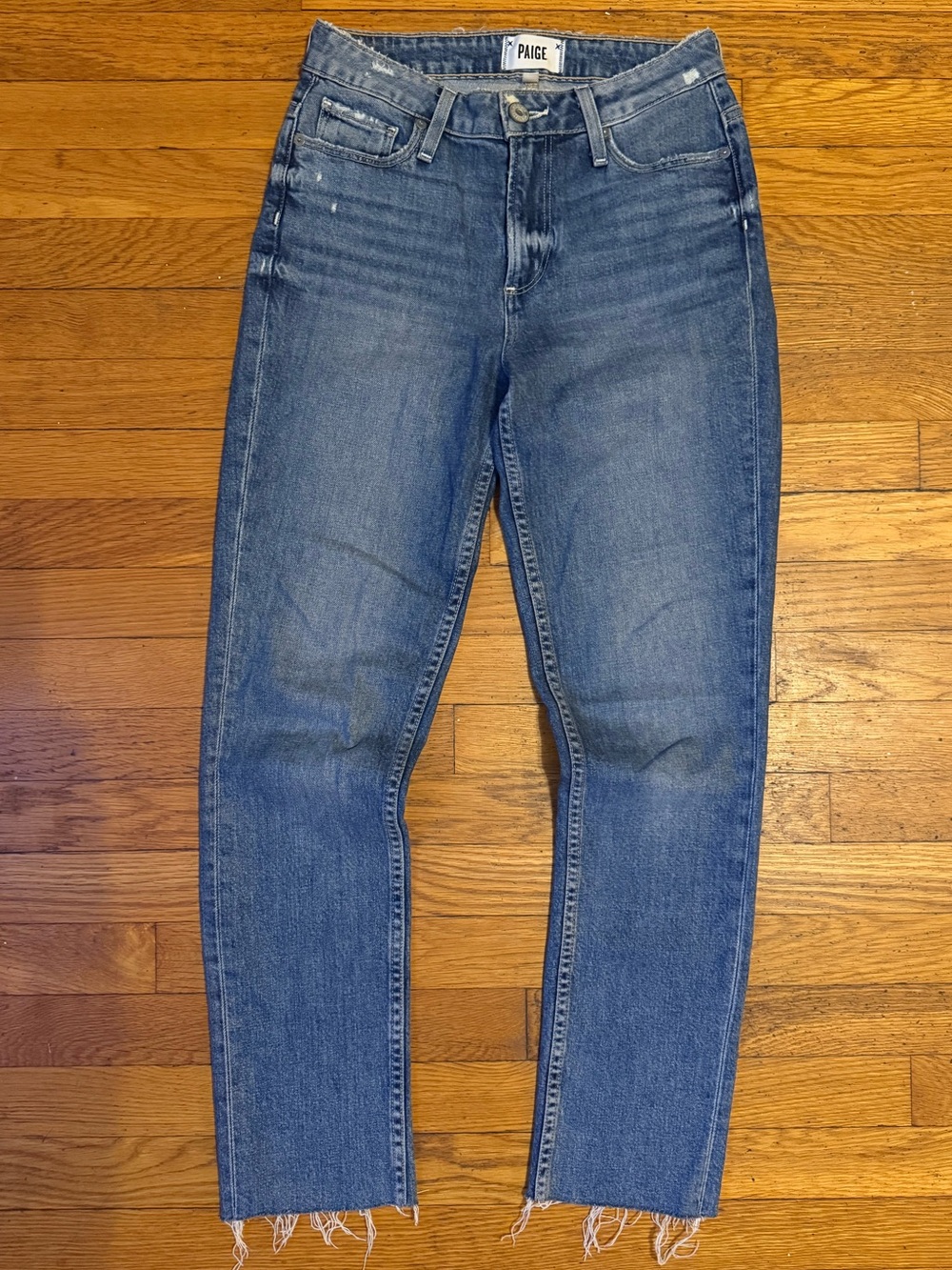 PAIGE Hoxton Slim Jeans in Birdie with Raw Hem